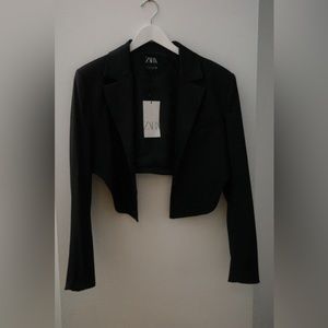 Zara Cropped Blazer - Black (L)